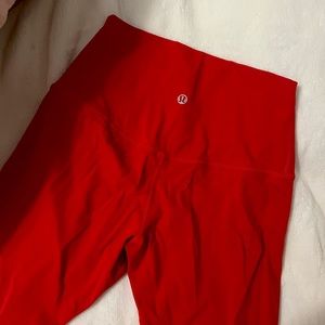 Lulu red align leggings 25” size 4